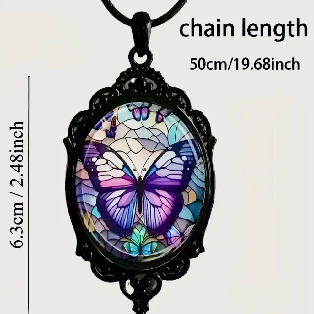 Black Leather Rope Fashion Gothic Art Pendant Necklace